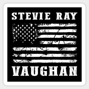 Distressed American Flag Stevie Ray Vaughan Legend Sticker